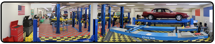 This is a picture of our 2 post car lift area of our showroom. Shown in this picture are two post base plate lifts, two post overhead or clear floor lifts, mid rise or scissor lifts, and the lawn mower adapters that make a lawn mower lift. 